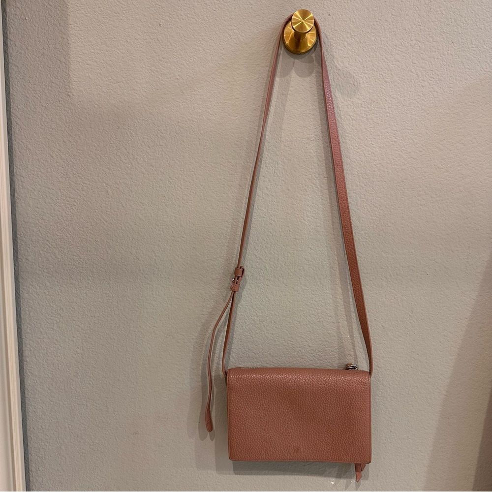 All saints | leather light dusty pink wallet bag crossbody leather WOC